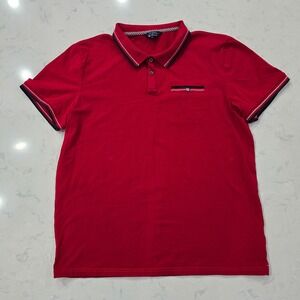 Ben Sherman Mens Red Tipped Short Sleeve Polo Shirt XL